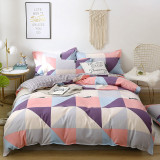 4PCS Cover Set Comfortable Multicolor Wave Plaids Bedding For Home