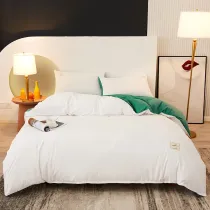 Multicolor Colorant Match Simple Solid Color Thickening Wool Bedding Set