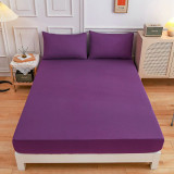 Home Pure Color Pocket Bedding Fitted Sheet With Pillowcases