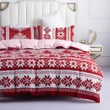 Christmas Snowflake Bedding Full Twin Queen King Quilt Duvet Covers Sets