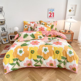 4PCS Cover Bedding Multicolor Flower Printed Set
