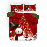 Printed Santa Claus Snowman Elk Bedding Full Twin Queen King Quilt Duvet Covers Sets