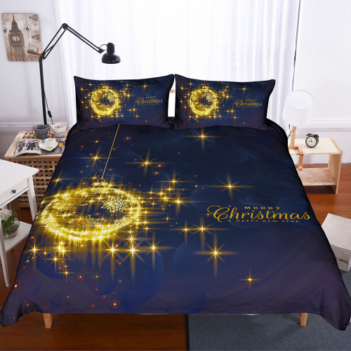 Merry Christmas Santa Claus Snowflake Bedding Full Twin Queen King Quilt Duvet Covers Sets
