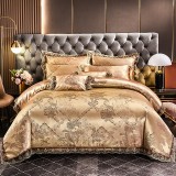 Printed Leaf Bedding Modal Lace Satin Jacquard Covers Sets