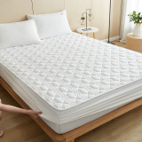 Bedding Pure Color Quilted Antislip Comfortable Fitted Sheet With Pillowcases