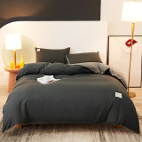 Gray Colorant Match Simple Solid Color Thickening Wool Bedding Set