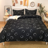 Bedding Black Sesame Street Pattern Printed Smile Cover Set For Home