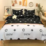 Bedding Black Sesame Street Pattern Printed Smile Cover Set For Home