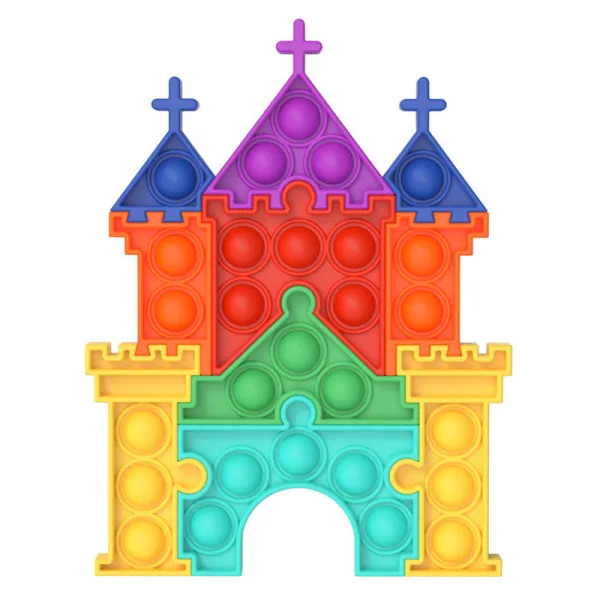 Castle Pop It Fidget Toy Push Pop Bubble Sensory Fidget Splicing Stress Relief Toy