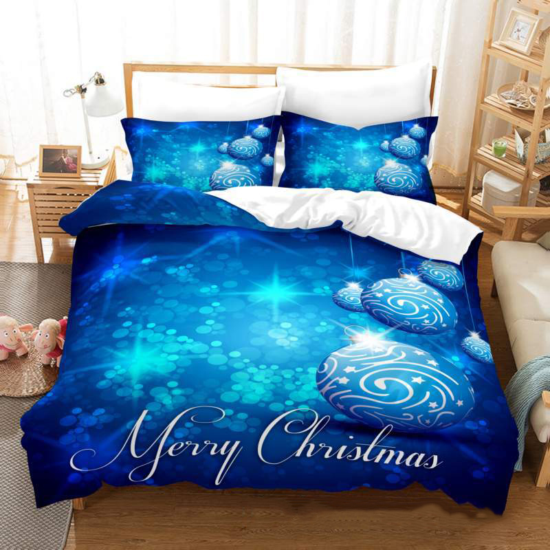 Merry Christmas Stars Bedding Full Twin Queen King Quilt Duvet Covers Sets
