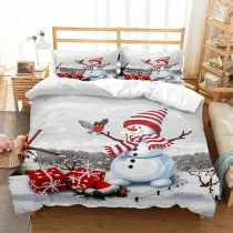 Cute Snowman Bedding Full Twin Queen King Quilt Duvet Covers Sets