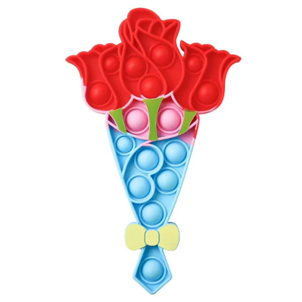 Roses Pop It Fidget Toy Push Pop Bubble Sensory Fidget Toy Stress Relief For Kids & Adult
