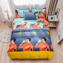 Cute Colorful Cartoon Cotton Bedding Set