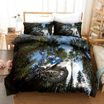 3D Motorcycle Cross Country Cool Speed Bedding Set