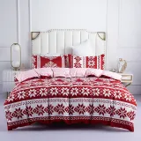 Christmas Snowflake Bedding Full Twin Queen King Quilt Duvet Covers Sets