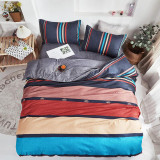 4PCS Cover Set Comfortable Stripes Printed Bedding For Home