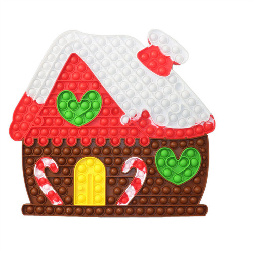 Christmas House Pop It Fidget Toy Push Pop Bubble Sensory Fidget Toy Stress Relief For Kids & Adult