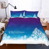 Merry Christmas Santa Claus Snowflake Bedding Full Twin Queen King Quilt Duvet Covers Sets
