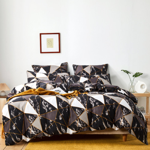 Luxury Simple Modern Check Pattern Soft Bedding Set