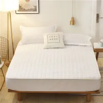 Home Pocket Plaids Pure Color Quilted Bedding Fitted Sheet With Pillowcases