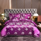 Printed Rose Bedding Modal Lace Satin Jacquard Covers Sets