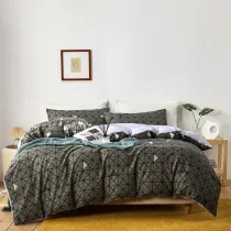 Luxury Simple Modern Check Pattern Soft Bedding Set