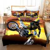 3D Cool Motorcycle Desert Cross Country Bedding Set