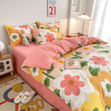 4PCS Cover Bedding Multicolor Flower Printed Set
