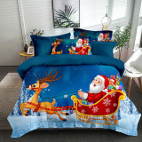 Cartoon Santa Claus Snowman Deer Bedding Full Twin Queen King Quilt Duvet Covers Sets