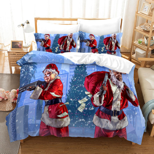 Santa Claus Pirate Boat Bedding Full Twin Queen King Quilt Duvet Covers Sets