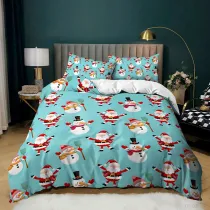 Cartoon Santa Claus Snowman Bedding Full Twin Queen King Quilt Duvet Covers Sets