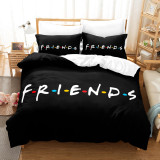 Friends Show Black White Colorful Bedding Set