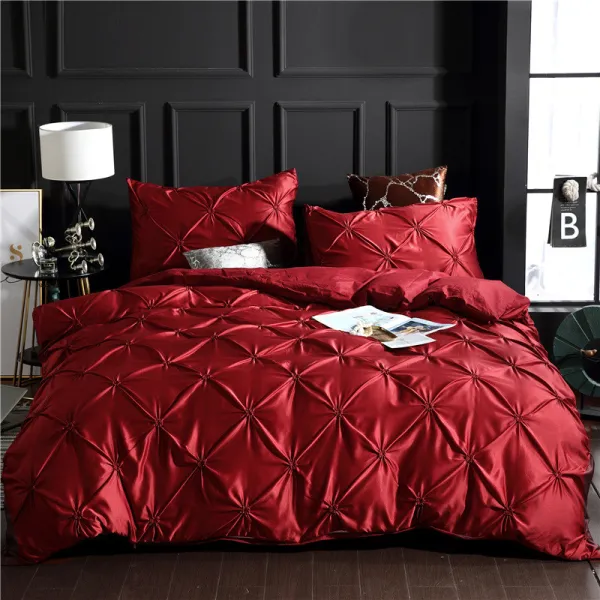 Multicolor Modern Fashion Silk Solid Color Bedding Set