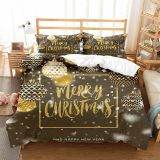 Merry Christmas and Happy New Year Theme Printing Bedding Full Twin Queen King Quilt Duvet Covers Sets