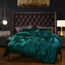 Pure Color Luxury Silk Soft Modern Bedding Set