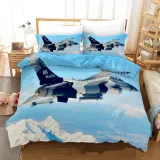 3D Fighter Cool Blue Sky Fantastic Bedding Set