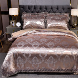 Elegant Satin Jacquard Luxury Silk Bedding Set