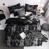 Modern Fashion Black White Simple Soft Bedding Set