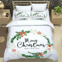 Christmas Gifts Flamingo Merry Christmas Bedding Full Twin Queen King Quilt Duvet Covers Sets