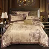 Jacquard Natural Fabric Silk Bedding Cotton Duvet Cover Set