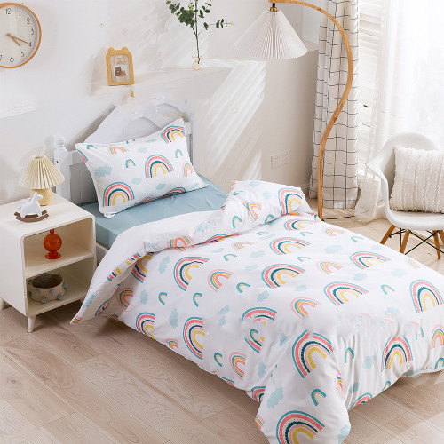 Rainbow Mermaid Animals Print Natural Cotton Bedding Set