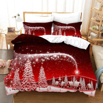 Snowflake Christmas Tree Bedding Full Twin Queen King Quilt Duvet Covers Sets