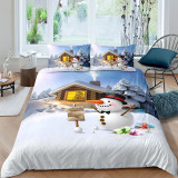 Cute Snowman Cedar House Bedding Full Twin Queen King Quilt Duvet Covers Sets