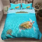 Sea World Jellyfish Turtle Romantic Bedding Set
