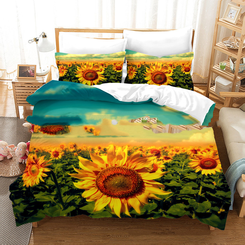 Sunflower Rose Beautiful Print Bedding Set