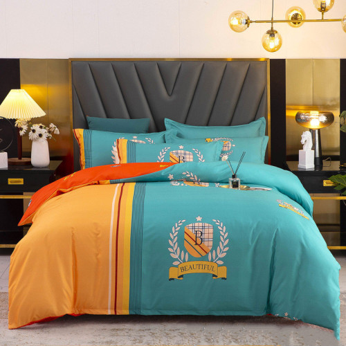 Roman Holiday Orange And Green Bedding Set
