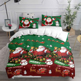 Cute Santa Claus Gift Box Sled Bedding Full Twin Queen King Quilt Duvet Covers Sets
