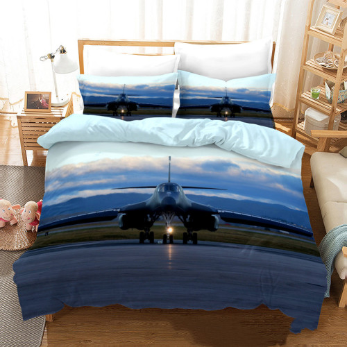 3D Fighter Cool Blue Sky Fantastic Bedding Set