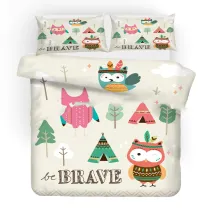 Cartoon Owl Cute Bedding Set