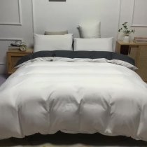 Double Color Solid Color Simple Modern Soft Bedding Set